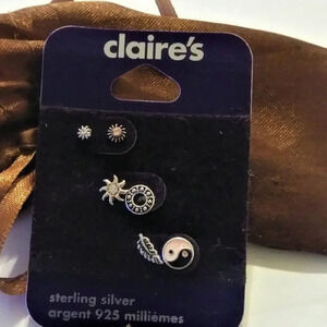 Claire's Sterling Silver Single Earrings.‎ Set of 6